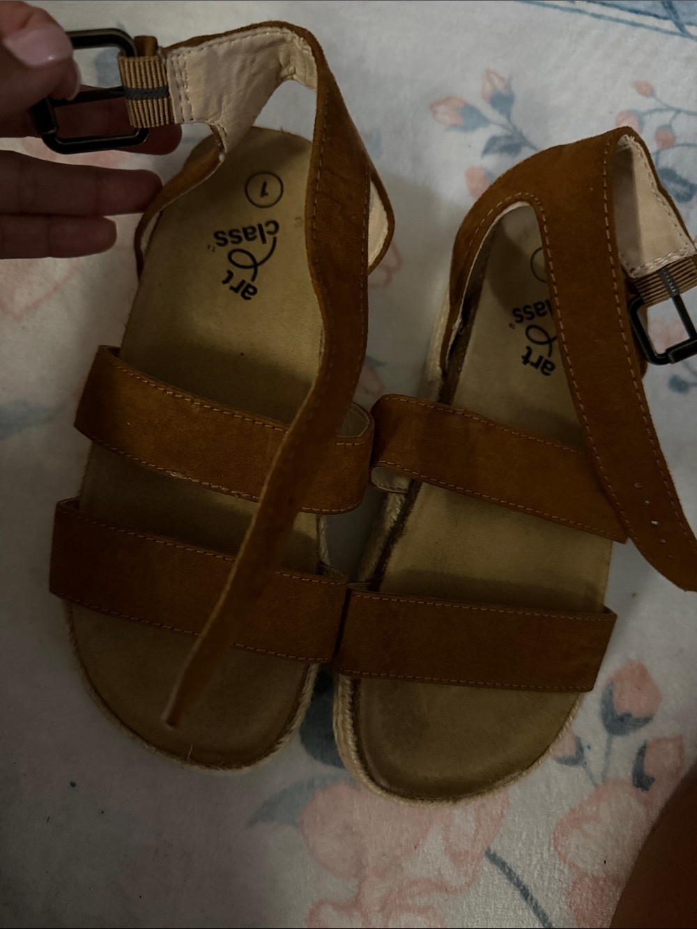 art class Brown Suede Strappy Sandals